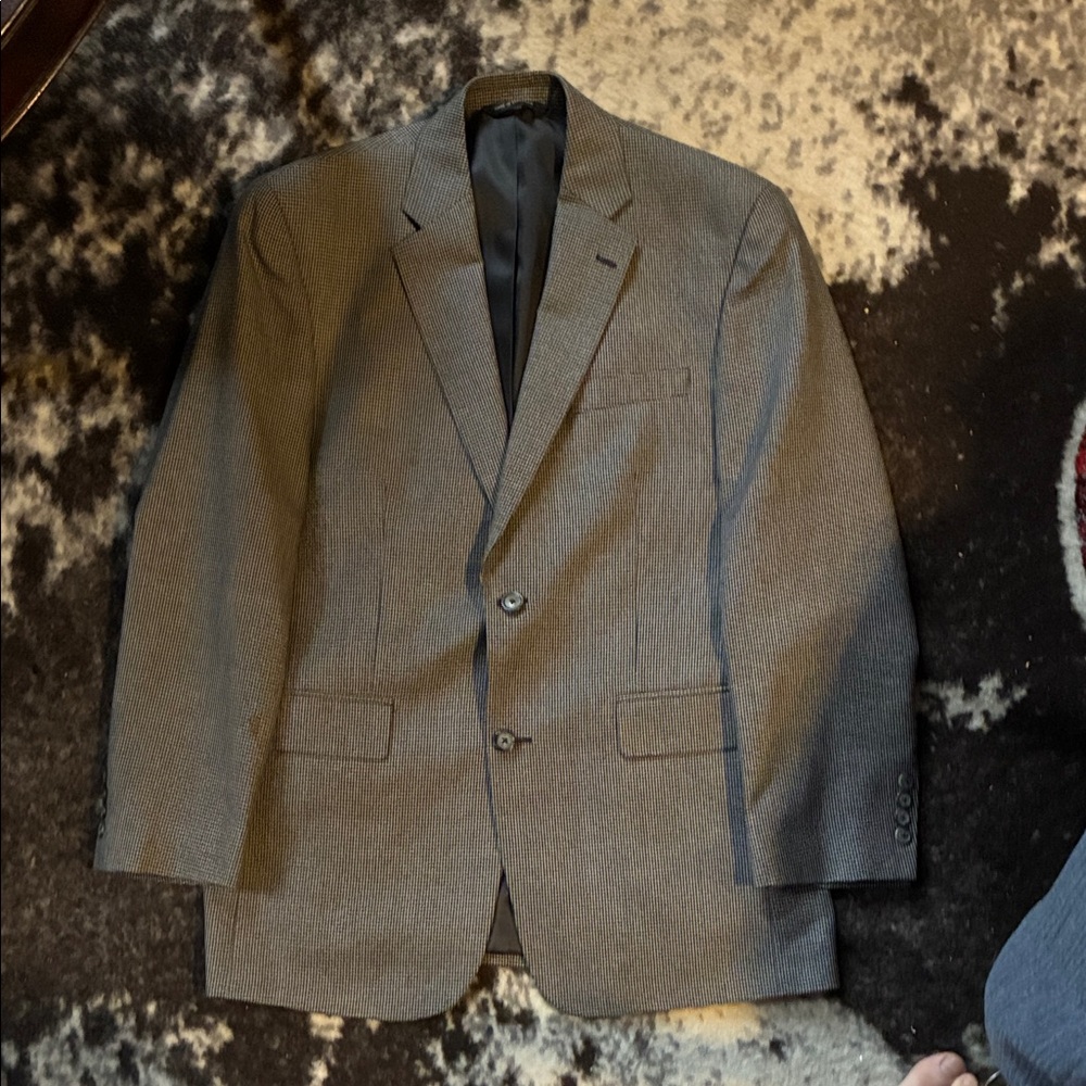 Men's Black and Gray Houndstooth Blazer